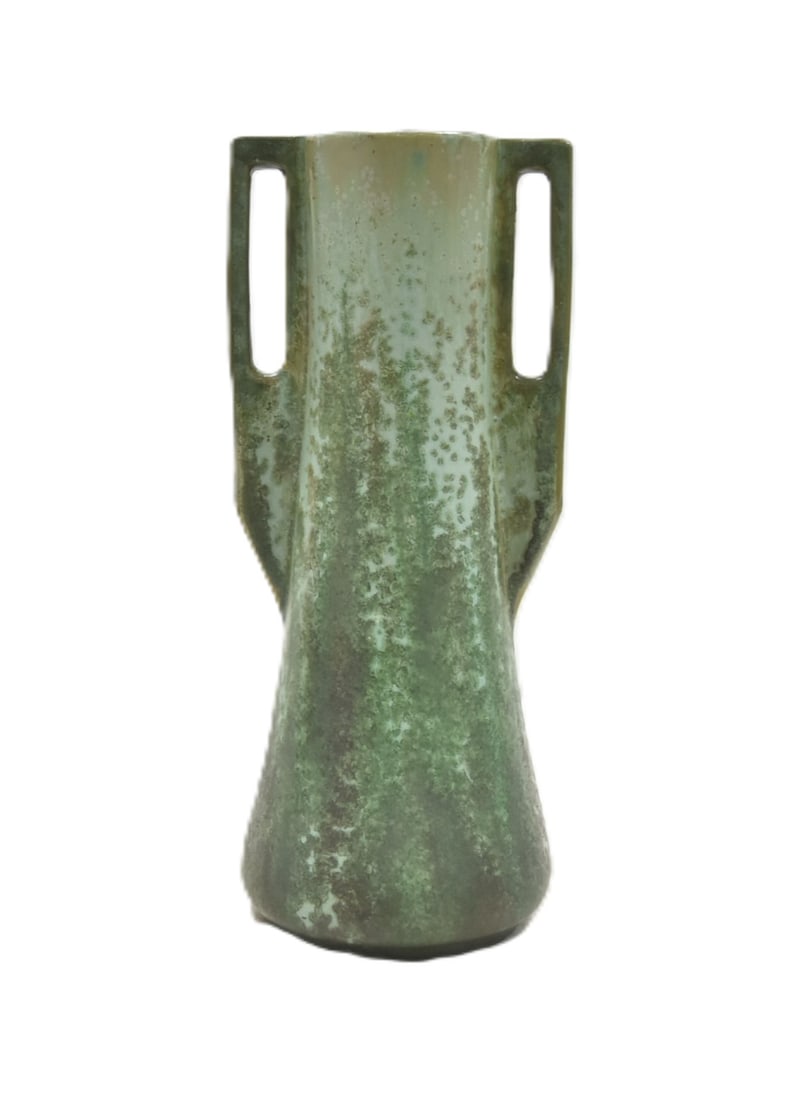 FULPER POTTERY GREEN CRYSTALINE VASE (1 of 12)
