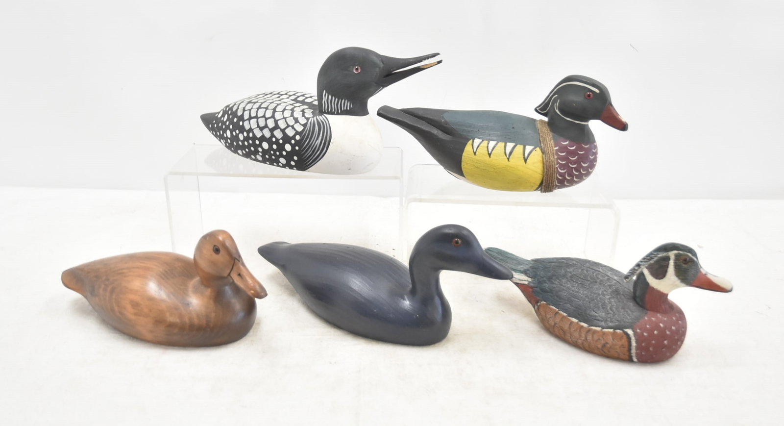 (5) ASSORTED CARVED WOOD DECOYS (1 of 14)
