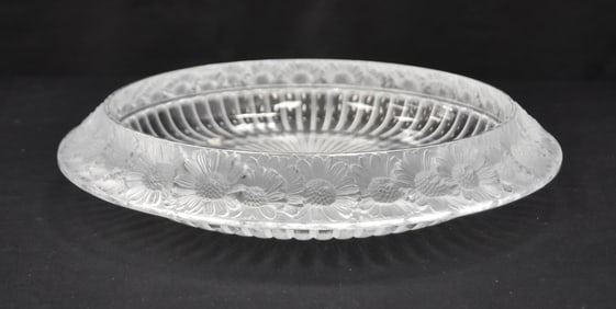 LALIQUE MARGUERITES FROSTED CRYSTAL BOWL
