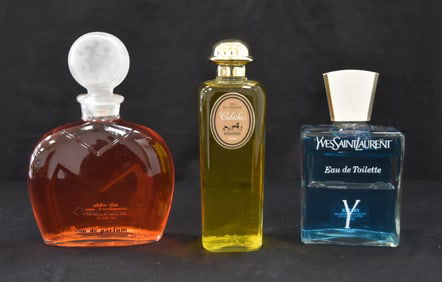 (3) LARGE FACTICE FRENCH PERFUME BOTTLES