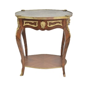FRENCH STYLE BRONZE MOUNTED SIDE TABLE