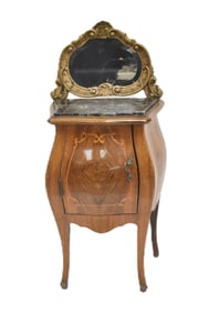 ITALIAN MARBLE TOP BOMBE COMMODE
