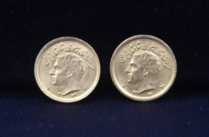 (2) 1/2 PAVLAVI PERSIAN GOLD COINS BU