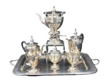 (7)pc THEODORE B STARR , STERLING SILVER TEA SET