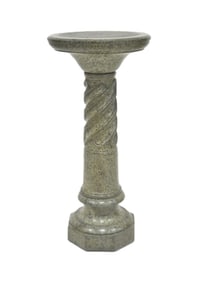 GREEN TWISTED MARBLE COLUMNAR PEDESTAL