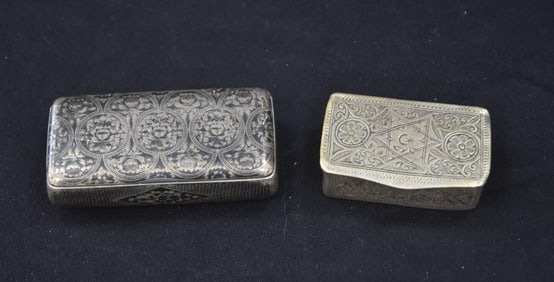 (2) ANTIQUE SILVER PILL BOXES