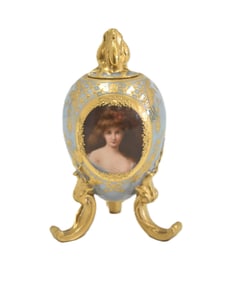 ROYAL VIENNA HAND PAINTED EGG SHAPE BOX