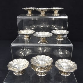 (10) STERLING SILVER LEAF FORM MASTER SALTS