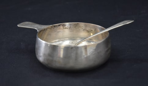 TIFFANY MAKERS STERLING SILVER PORRINGER & SPOON