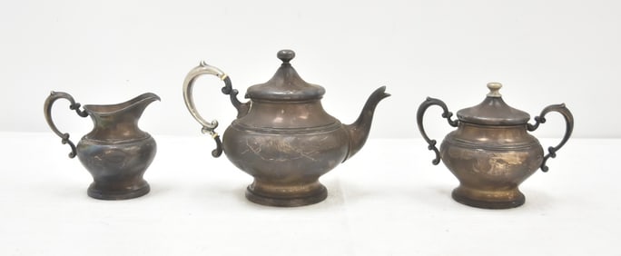 (3)pc MERIDEN STERLING SILVER TEA SET