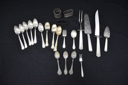 (22)pc ASSORTED STERLING SILVER GROUPING
