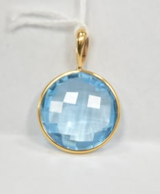 18kt GOLD AQUA PENDANT