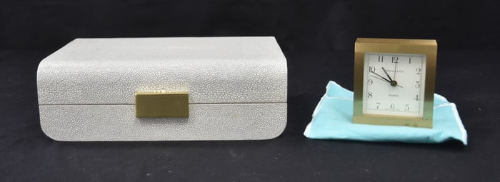 TIFFANY & Co. QUARTZ DESK CLOCK / JEWELRY BOX