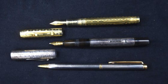 (3) VINTAGE FOUNTAIN & BALL POINT PENS