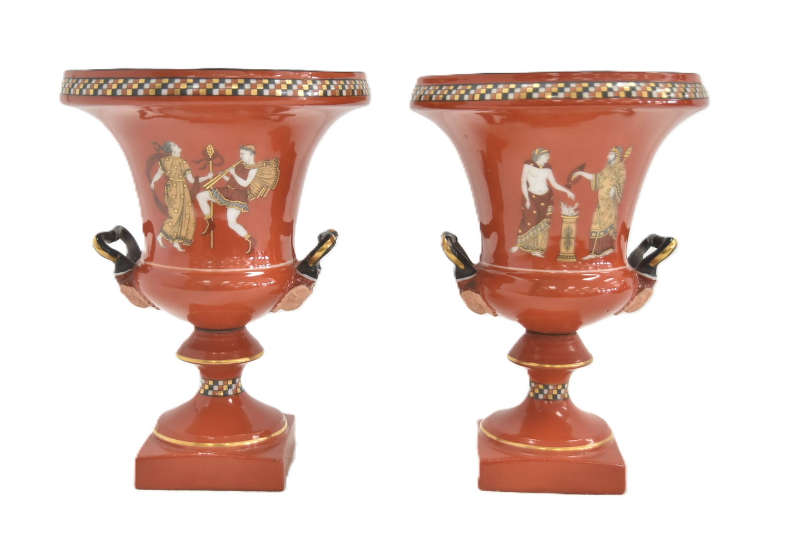 (Pr) OLD PARIS PORCELAIN GRECIAN STYLE VASES (1 of 14)