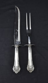 (2)pc STERLING HANDLE CARVING SET