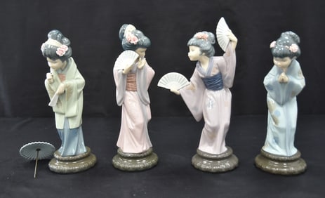 (4) LLADRO GEISHA GIRLS