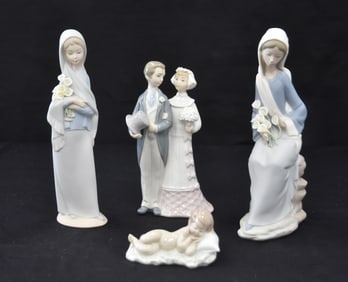 (4) LLADRO PORCELAIN FIGURINES