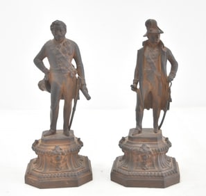 PAIR OF ANTIQUE CAST IRON GERMAN SOLDIERS