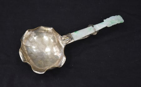JADE & SILVER SERVING SPOON