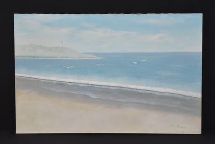 MICKEY FROME , OIL ON CANVAS LIGHTHOUSE SEASCAPE
