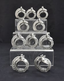 (10) FRANKLI WILD PEWTER GIRAFFE NAPKIN RINGS