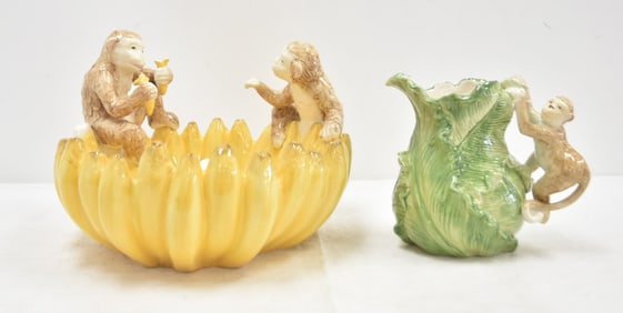 KALDUN & BOGLE MONKEY CENTERPIECE & PITCHER