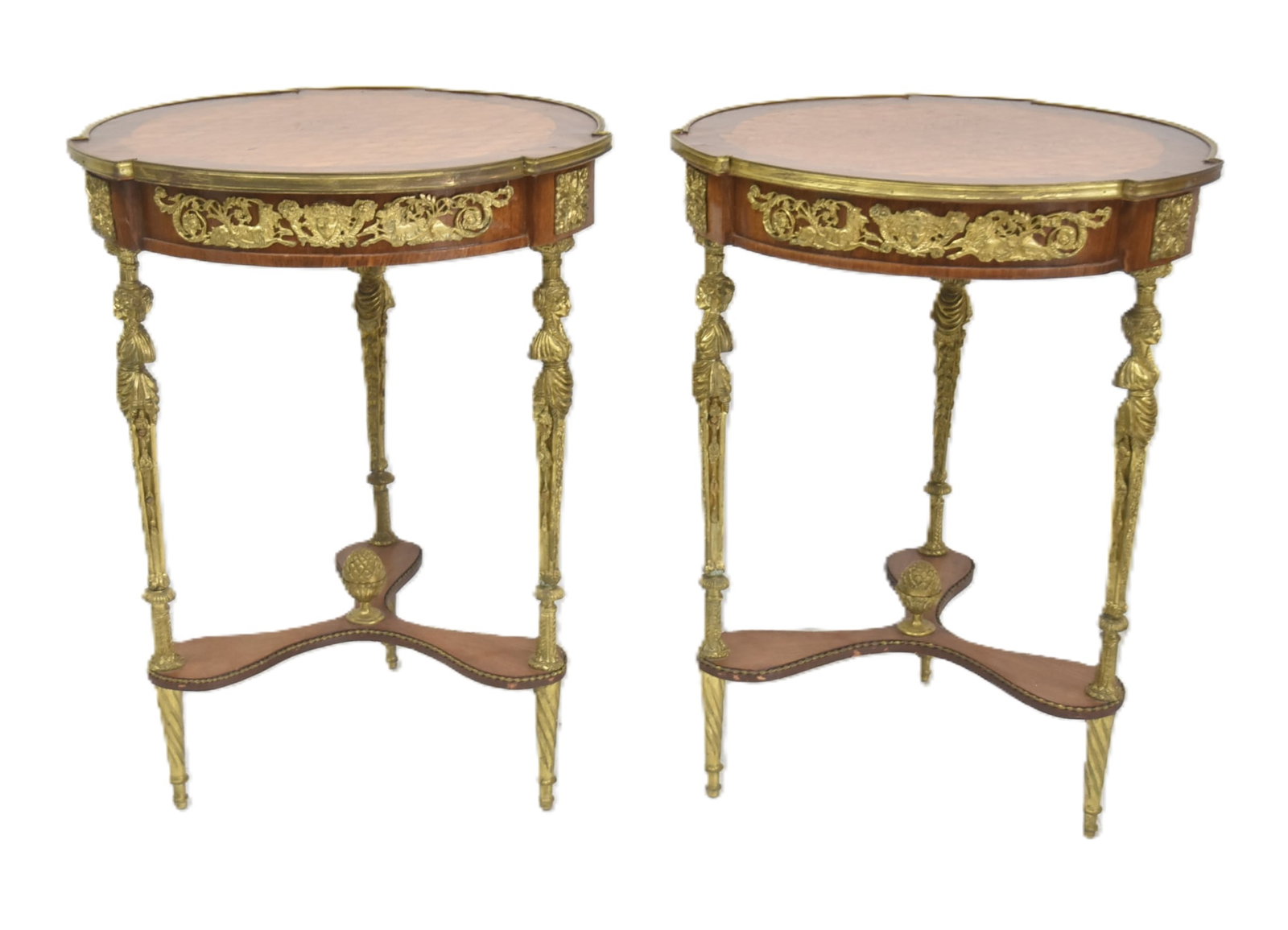 (Pr) FRENCH BRONZE MOUNTED END TABLES (1 of 11)