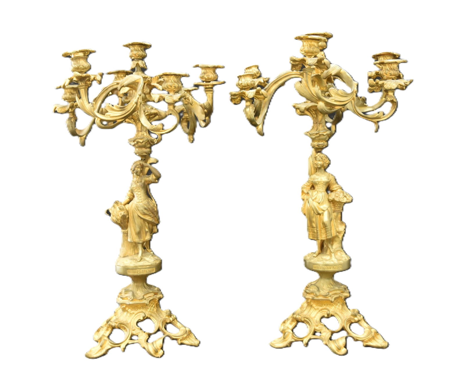 (Pr) LXV STYLE FRENCH GILT BRONZE CANDELABRA (1 of 20)