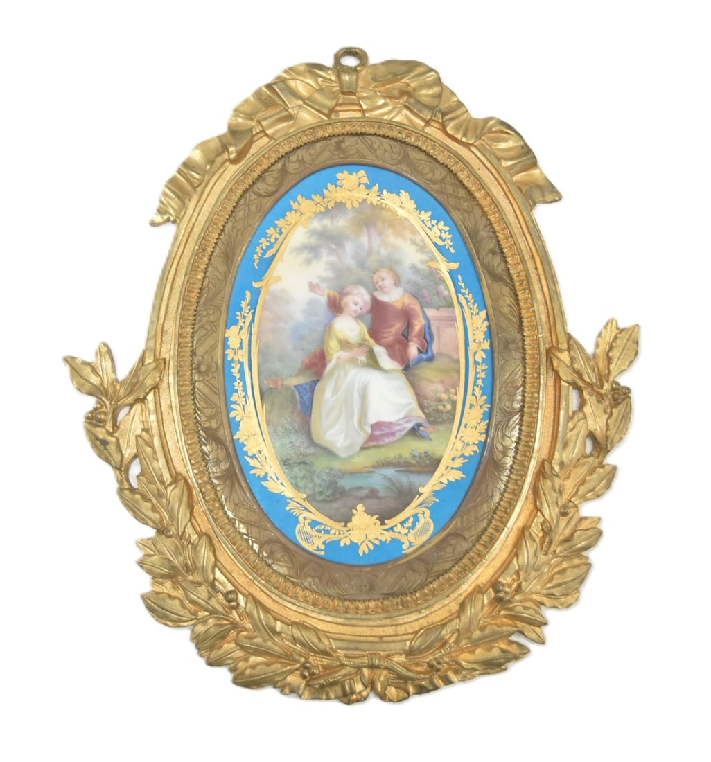 SEVRES PORCELAIN & BRONZE WALL PLAQUE (1 of 9)