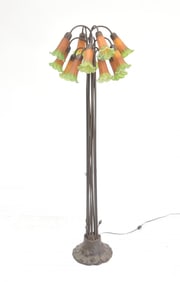 TIFFANY STYLE ART NOUVEAU LILY FLOOR LAMP