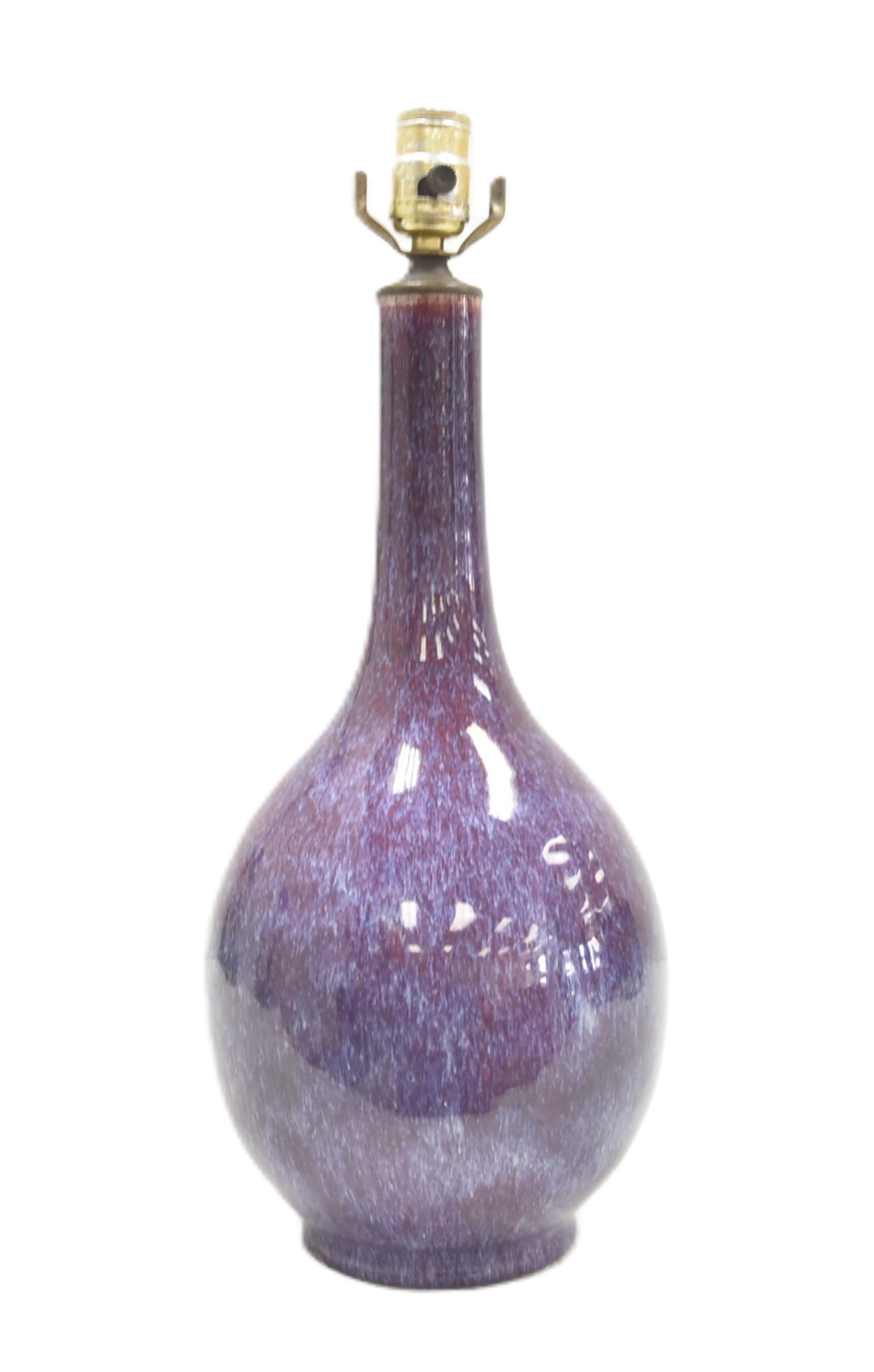 CHINESE FLAMBE GLAZED VASE LAMP (1 of 10)