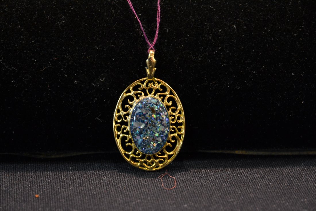 14kt OPAL ALEXANDRITE PENDANT - 1 1/4" LONG: 14kt OPAL ALEXANDRITE PENDANT - 1 1/4" LONG