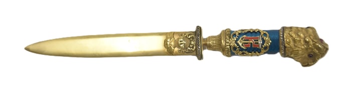 FABERGE STYLE JEWELED RUSSIAN LETTER OPENER