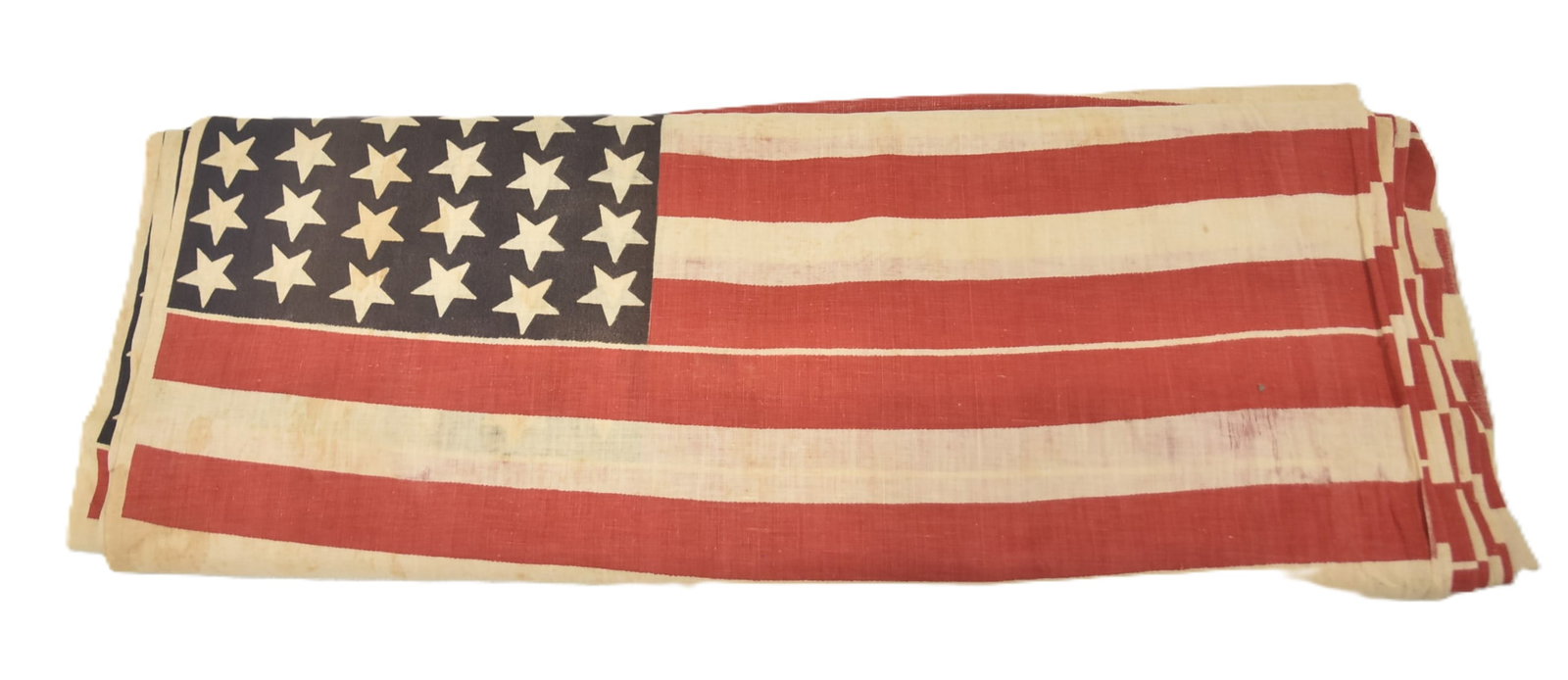 42 STAR AMERICAN FLAG TEXTILE ROLL - 25 FEET LONG: 1890 42 STAR AMERICAN FLAG UNCUT TEXTILE ROLL ; UNITED STATES ONLY HAD 42 STARS IN 1890 ; 23 1/2" x 25' 7" -