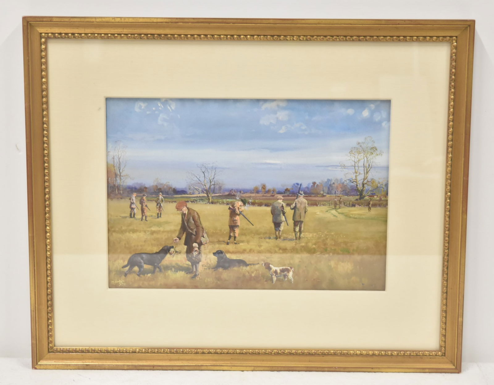 MICHAEL LYNE , GOUACHE ON PAPER HUNT SCENE (1 of 10)
