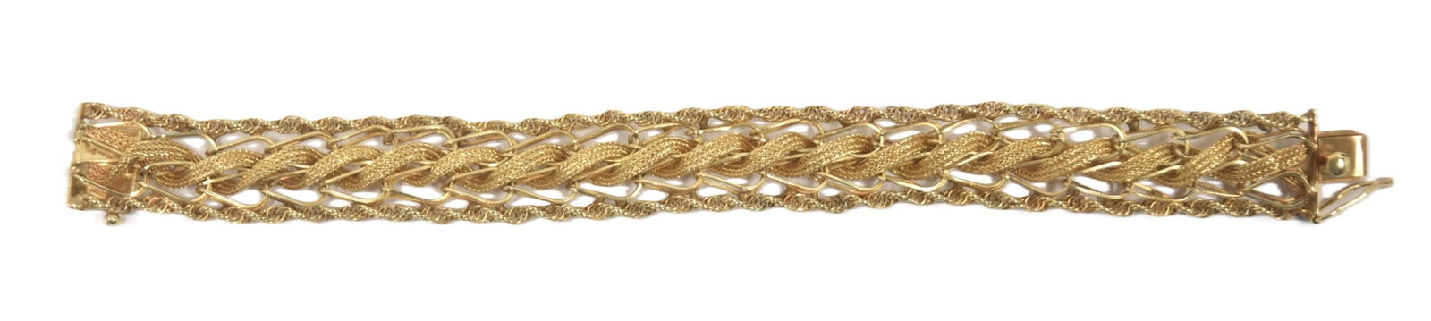 14kt WOVEN GOLD THICK CHARM BRACELET (1 of 11)