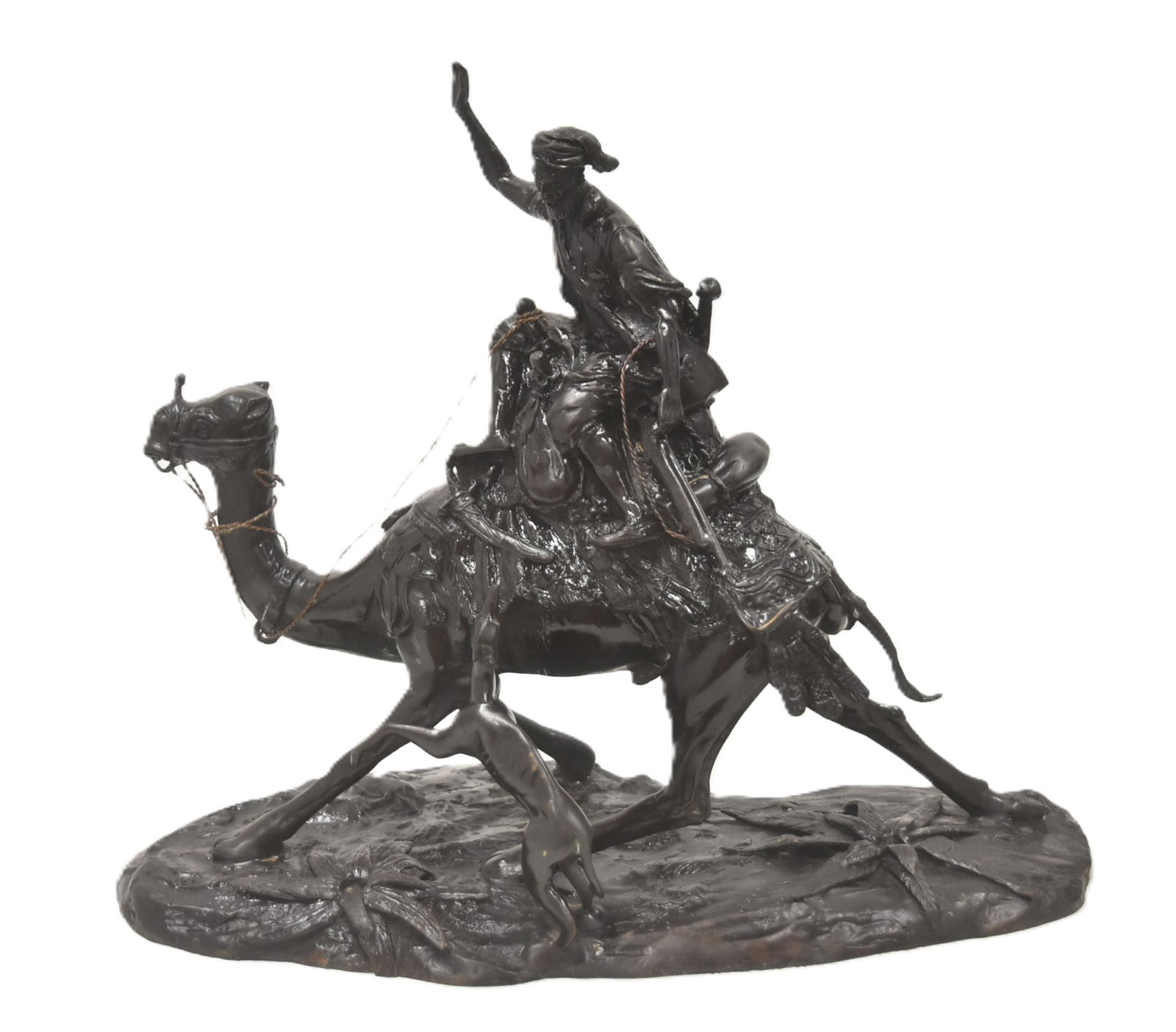"IN CAROVANA" BRONZE ARAB MAN ON CAMEL (1 of 10)