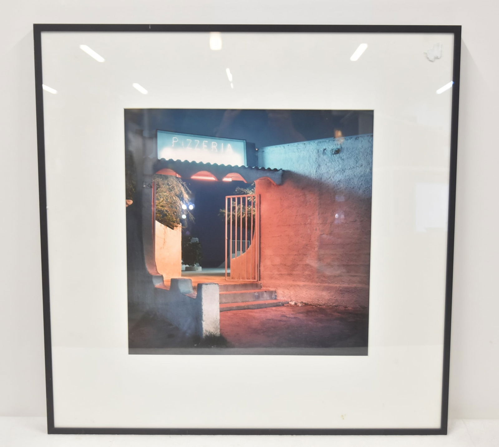 PATTY CAROLL "PIZZERIA" CIBACHROME PHOTOGRAPH: PATTY CARROLL (BORN 1946 ) CIBACHROME PRINT PHOTOGRAPH , "PIZZERIA " ; HAND SIGNED IN PENCIL - Ehlers Caudill gallery label to verso ; SIGHT SIZE IS 15" x 15" ; 25" x 25" FRAMED