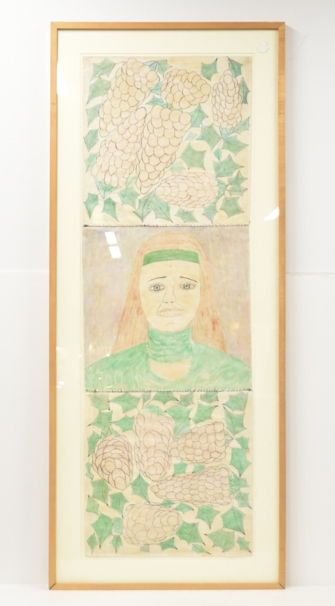 LEE GODIE , TRIPTYCH PEN & INK ON CANVAS PAINTING (1 of 12)