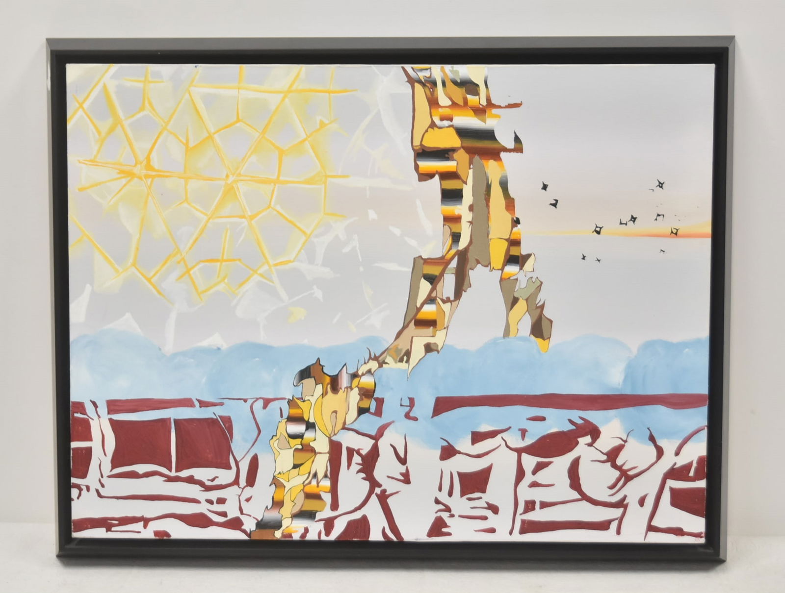 ZACHARY WOLLARD , ACRYLIC ON CANVAS "SOLSTICE": ZACHARY WOLLARD (AMERICAN , b. 1974) ACRYLIC OIL ON CANVAS PAINTING , TITLED "SOLSTICE" , DATED 2003 ; INVERSO ; WITH MASSIMO AUDIELLO GALLERY , MEW YORK LABEL - 24" x 18"