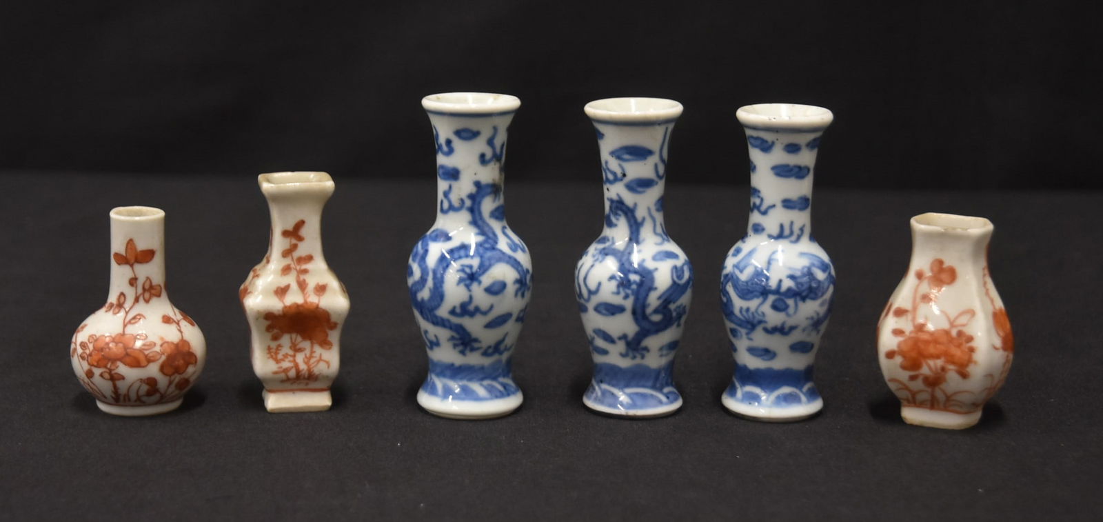 (6) MINIATURE CHINESE PORCELAIN VASES (1 of 7)
