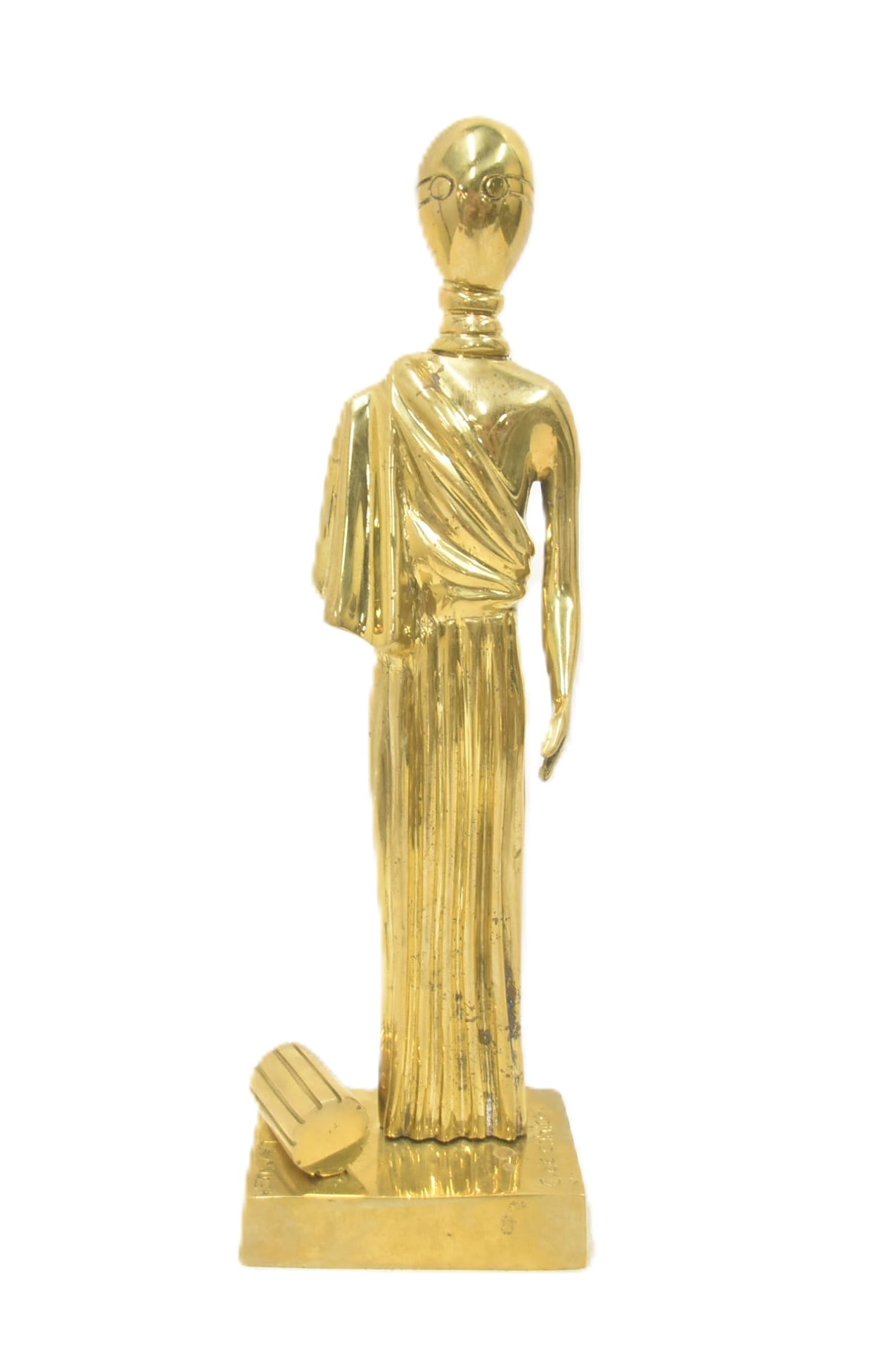 GIORGIO de CHIRICO , GILT BRONZE "LA MUSA": GIORGIO DE CHIRICO (1888-1978) GILT BRONZE FIGURE "LA MUSA" , Fonderia Cavallari , ROMA - 4 1/4" x 3" x 13 1/2" ; MODERNIST ; SURREALISM