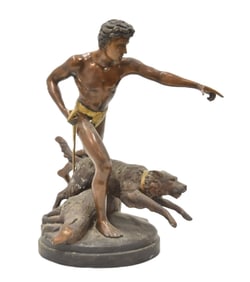 BRONZE YOUNG SHEPHERD WITH DOG "AU LOOP"