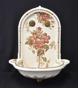 ENGLISH CAULDON PORCELAIN WALL FOUNTAIN