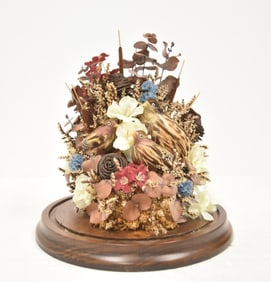 ANTIQUE TAXIDERMY BIRD DOME AVIARY