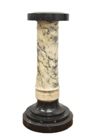 LARGE ANTIQUE 3-PART MARBLE COLUMN PEDESTAL