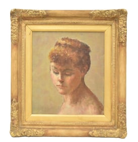 ROBERT BRACKMAN , OIL ON CANVAS PORTRAIT OF WOMAN