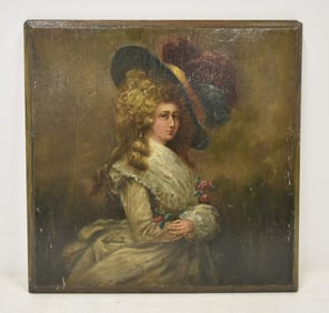 VICTORIAN OIL ON PANEL VICTORIAN FIGURES