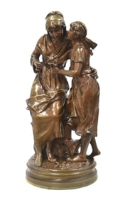 EMILE CARLIER , LARGE BRONZE DOUBLE FIGURE GROUP